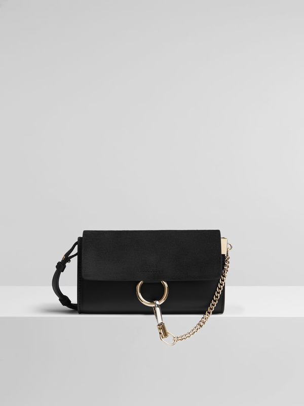 Chloé Carteras Mujer Faye Negras Suede AKWG58136